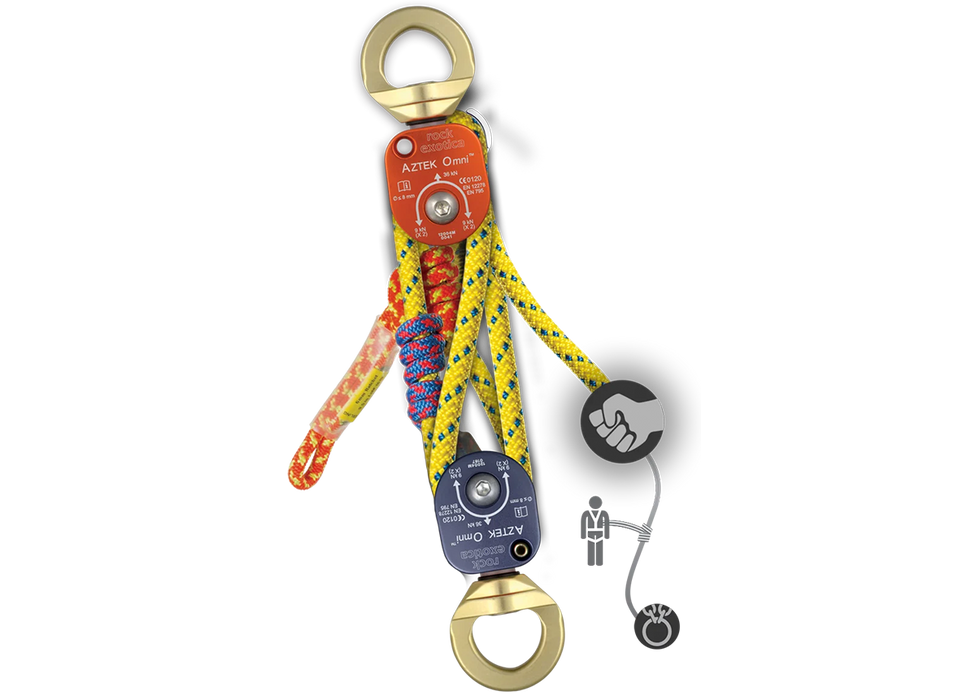 Aztek Pulley Set Kit (2 x pulleys, rope cover, pin, all HD cordage, Sterling Aztek bag)