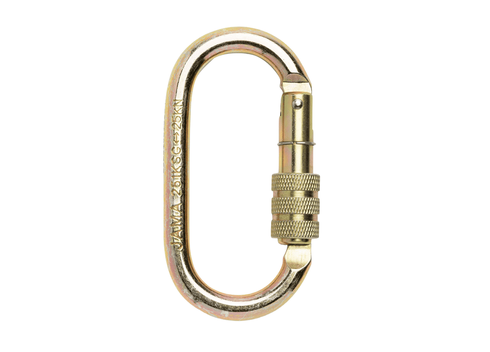EZYiD Jama 25kN Oval Screwgate Steel Karabiner