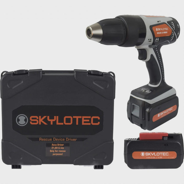 Skylotec Milan 2.0 Power Rescue Driver - FIXED SETTINGS  heavy duty drill kit c/w drill, two batteries, charger and carry case.